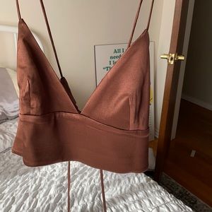 Zara Brown Crop Top